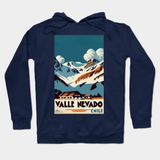 A Vintage Travel Art of Valle Nevado - Chile Hoodie